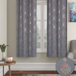 Aura Grey & Silver-Toned 2 Pieces Ethnic Motifs Blackout Window Curtains-image-40