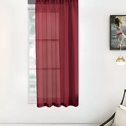 THE CONVERSION Maroon Sheer Window Curtain-image-25