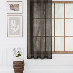 Story@home Brown Solid Sheer Window Curtain-49
