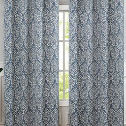 URBAN SPACE Blue & White Ethnic Motifs Black Out Window Curtain-image-91