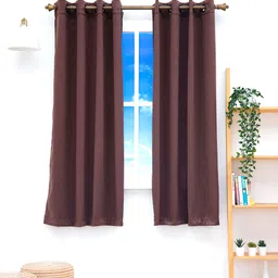 Ariana Brown Set of 2 Black Out Window Curtain-6