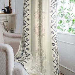 Cortina White & Black Ethnic Motifs Window Curtain-image-23
