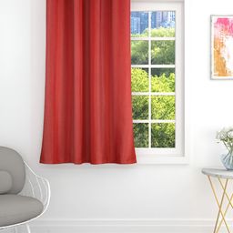 THE CONVERSION Orange Jute Cotton Room Darkening Window Curtain-17