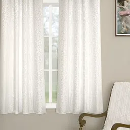 THE CONVERSION Cream Floral Printed Jacquard Room Darkening Window Curtain-image-89