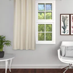 THE CONVERSION Jute Cream Solid Room Darkening Eyelet Window Curtain-20