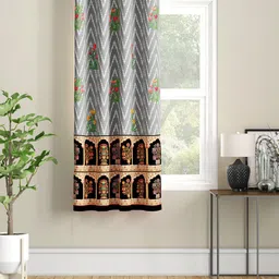SEJ by Nisha Gupta Grey & Green Window Curtain-15