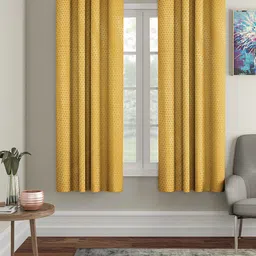Aura Mustard 2 Pieces Embellished Window Curtain-picture-29