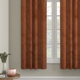 HOSTA HOMES Brown Geometric Window Curtain-42