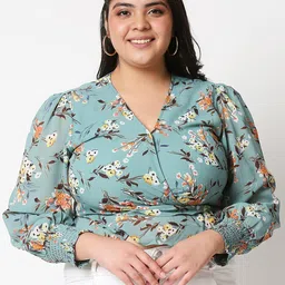 20Dresses Green & White Floral Wrap Top-image-13