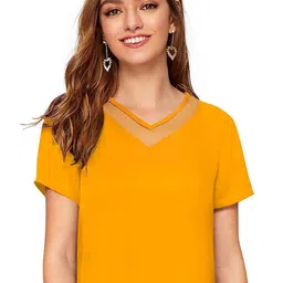 ODETTE V Neck Crepe Top-image-18