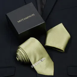 MUTAQINOTI Men Woven Design Silk Necktie Accessory Gift Set-image-82