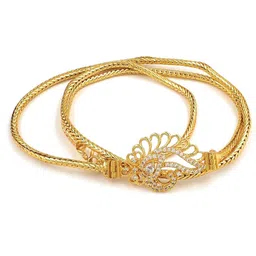 Anujeet Fashion Hub Gold-Plated American Diamond Studded Chain-28