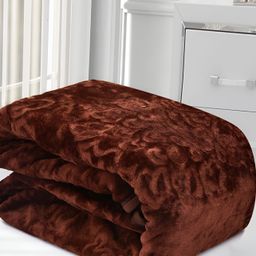 RF RELAXFEEL Brown Ethnic Motifs Heavy Winter 150 GSM Double Bed Blanket-image-86