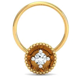KUBERBOX Hemisphere 18KT Gold Diamond Studded Nose Pin-0.53 gm-image-89