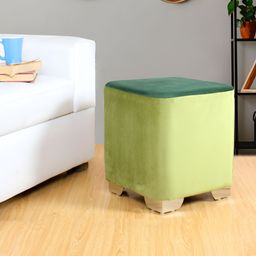 Shadowkart Green Textured Square Puffies Ottoman-image-33