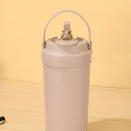 YELONA Brown Stainless Steel Glossy Dishwasher Safe Mug With Straw 500ml-45