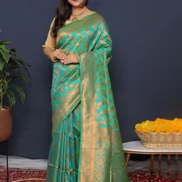 Royal Rajgharana Saree Ethnic Motifs Woven Design Zari Art Silk Banarasi Sarees-picture-11