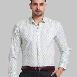 Park Avenue Men Green Slim Fit Printed Formal Shirt-image-70