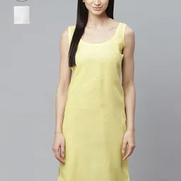 ADA Women White and Yellow Pack of 2 Solid Sustainable Slips-51