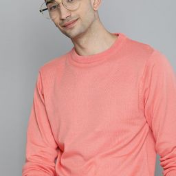 Mast & Harbour Men Coral Solid Pullover Sweater-image-14