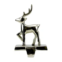 Hind Decor Silver-Toned Reindeer Stocking Holder-42