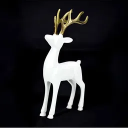 Hind Decor White & Gold Elegant Reindeer Showpiece-image-11