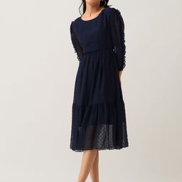 AASK Self Design Gathered Fit & Flare Midi Dress-picture-8