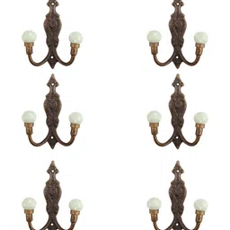 IndianShelf Green 6 Pieces Dot Printed Ceramic Wall Hooks-16