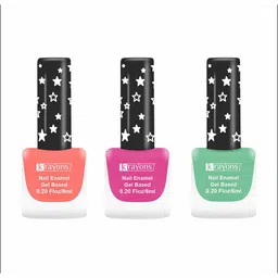 krayons Set of 3 Cute Super Matte Quick Dry Long Lasting Gel Based Nail Enamel - 6 ml each-6