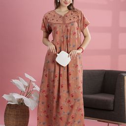 9shines Label Women Printed Maxi Nightdress-image-12