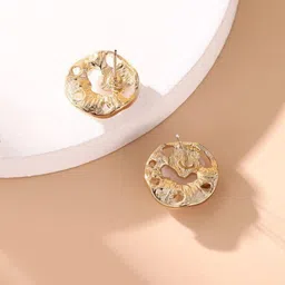 Krelin Gold-Plated Pearl Stone-Studded Stud Earrings-50