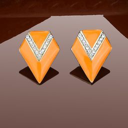 Estele Gold-Plated Geometric Studs Earrings-53
