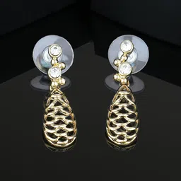 Estele Gold-Plated Contemporary Drop Earrings-25