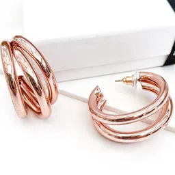 Krelin Rose Gold-Plated Half Hoop Earrings-image-52