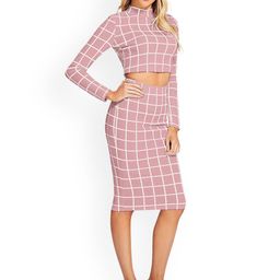 ODETTE Checked Acrylic Top With Skirt-picture-57