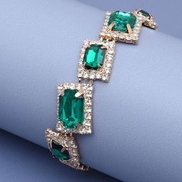 SOHI Women White & Green Gold-Plated Wraparound Bracelet-picture-49