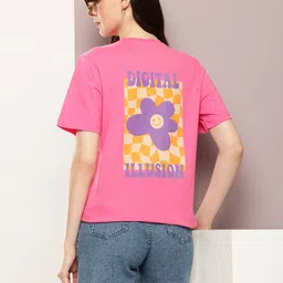 Kook N Keech Printed Drop-Shoulder Sleeves Oversized Pure Cotton T-shirt-picture-11
