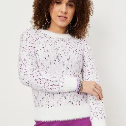 max Self Designed Round Neck Acrylic Pullover-image-43