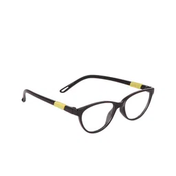 OPTIFY Unisex Clear Lens & Black Cateye Sunglasses POPPIN CATEYE BLACK YELLOW SMALL-53