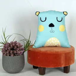 Sivya Kids Blue and Yellow Printed Bear Shaped Cushion Pillow-image-33