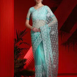Mitera Ethnic Motifs Net Saree-picture-4