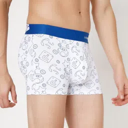 UnderJeans by Spykar Men White Printed Cotton Blend Trunk UJNPTS050WHITEDKBLUE-image-18