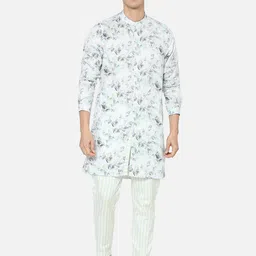 Komal Kothari Floral Printed Band Collar Pure Cotton Straight Kurta With Pyjama-picture-55