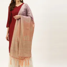 VAABA Multicoloured Ethnic Motifs Printed Silk Blend Dupatta-27