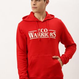 Flying Machine Men Red Printed Hooded Sweatshirt-picture-11