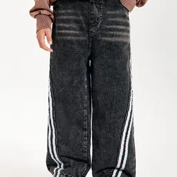 LULU & SKY Boys Straight Fit High-Rise Mildly Distressed Heavy Fade Jeans-image-69
