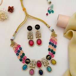 ABDESIGNS Stone-Studded Jewellery Set-50