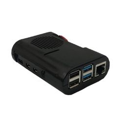 Raspberry Pi 4 Black Compact ABS Case with Cooling Fan Slot-1