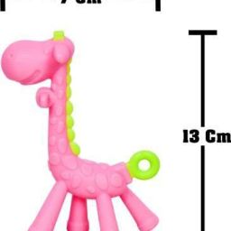 child chic Giraffe Shape Food Grade/BPA Free Silicone Teething Baby Teether/Toy/Teething Stick for Babies (Teether PINK, GREEN Pack of 2) Teether Teether image 3