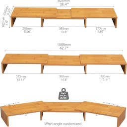 UniShop Multipurpose Adjustable Dual Monitor Stand/Riser for Computer Laptop Stand Laptop Stand image 2